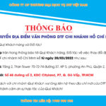 THÔNG BÁO: Thay đổi địa điểm văn phòng chi nhánh DTF Hồ Chí Minh