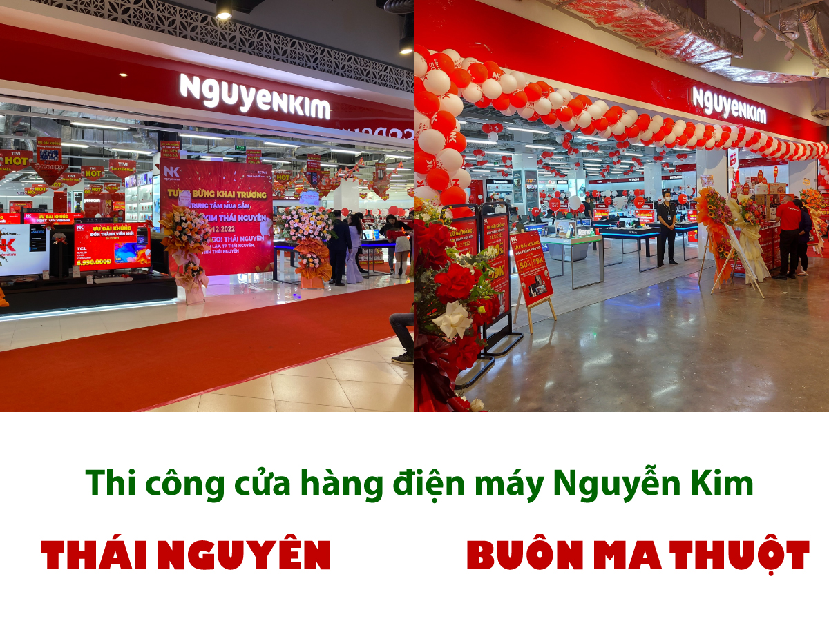 Thiết kế thi công cửa hàng điện máy Nguyễn Kim Buôn Ma Thuột